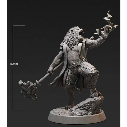 1/24 75mm 3D Print Cyberpunk Model Kit Warrior Lion King Unpainted - Model-Fan-Store