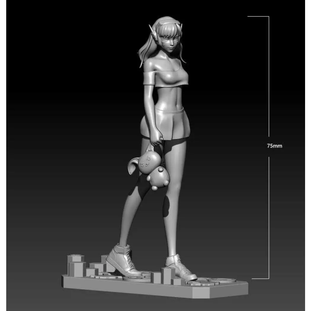 1/24 75mm 3D Print Model Kit Asian Beautiful Girl Elf Fantasy Unpainted - Model-Fan-Store