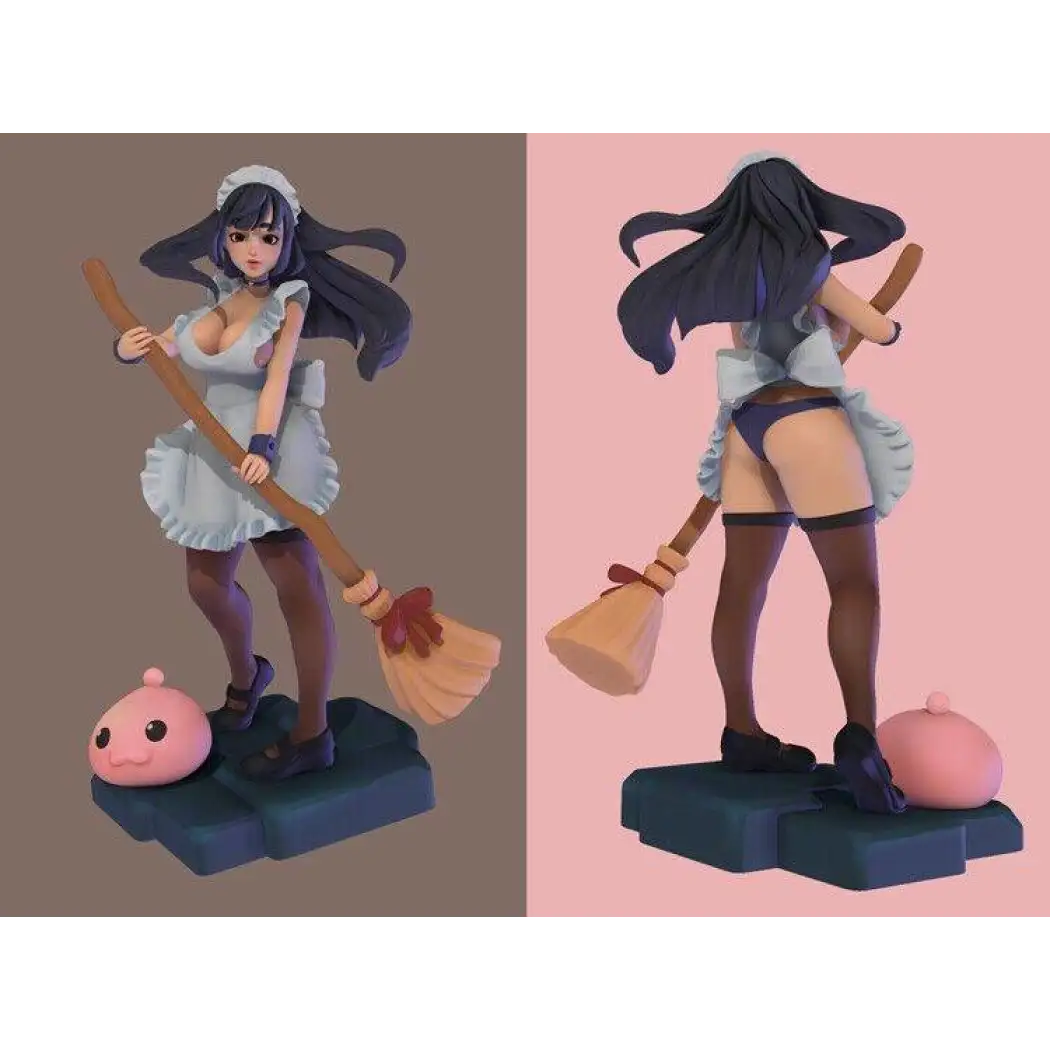 1/24 75mm 3D Print Model Kit Asian Beautiful Girl Housemaid Unpainted - Model-Fan-Store