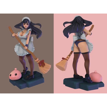 1/24 75mm 3D Print Model Kit Asian Beautiful Girl Housemaid Unpainted - Model-Fan-Store