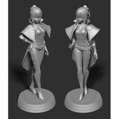 1/24 75mm 3D Print Model Kit Asian Beautiful Girl Jean Anime Unpainted - Model-Fan-Store