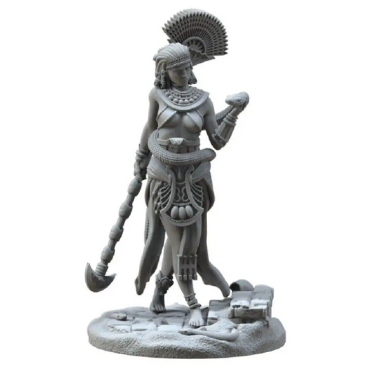 1/24 75mm 3D Print model Kit Beautiful Girl Egyptian Queen and Snake Unpainted - Model-Fan-Store