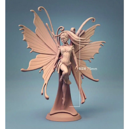 1/24 75mm 3D Print Model Kit Beautiful Girl Fairy Butterfly Unpainted - Model-Fan-Store