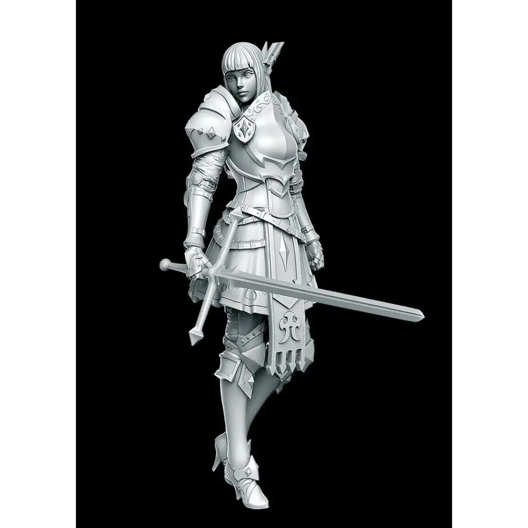 1/24 75mm 3D Print Model Kit Beautiful Girl Knight Warrior Fantasy Unpainted - Model-Fan-Store