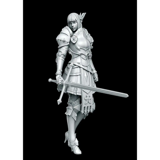 1/24 75mm 3D Print Model Kit Beautiful Girl Knight Warrior Fantasy Unpainted - Model-Fan-Store