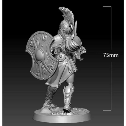 1/24 75mm 3D Print Model Kit Beautiful Girl Roman Warrior Fantasy Unpainted - Model-Fan-Store