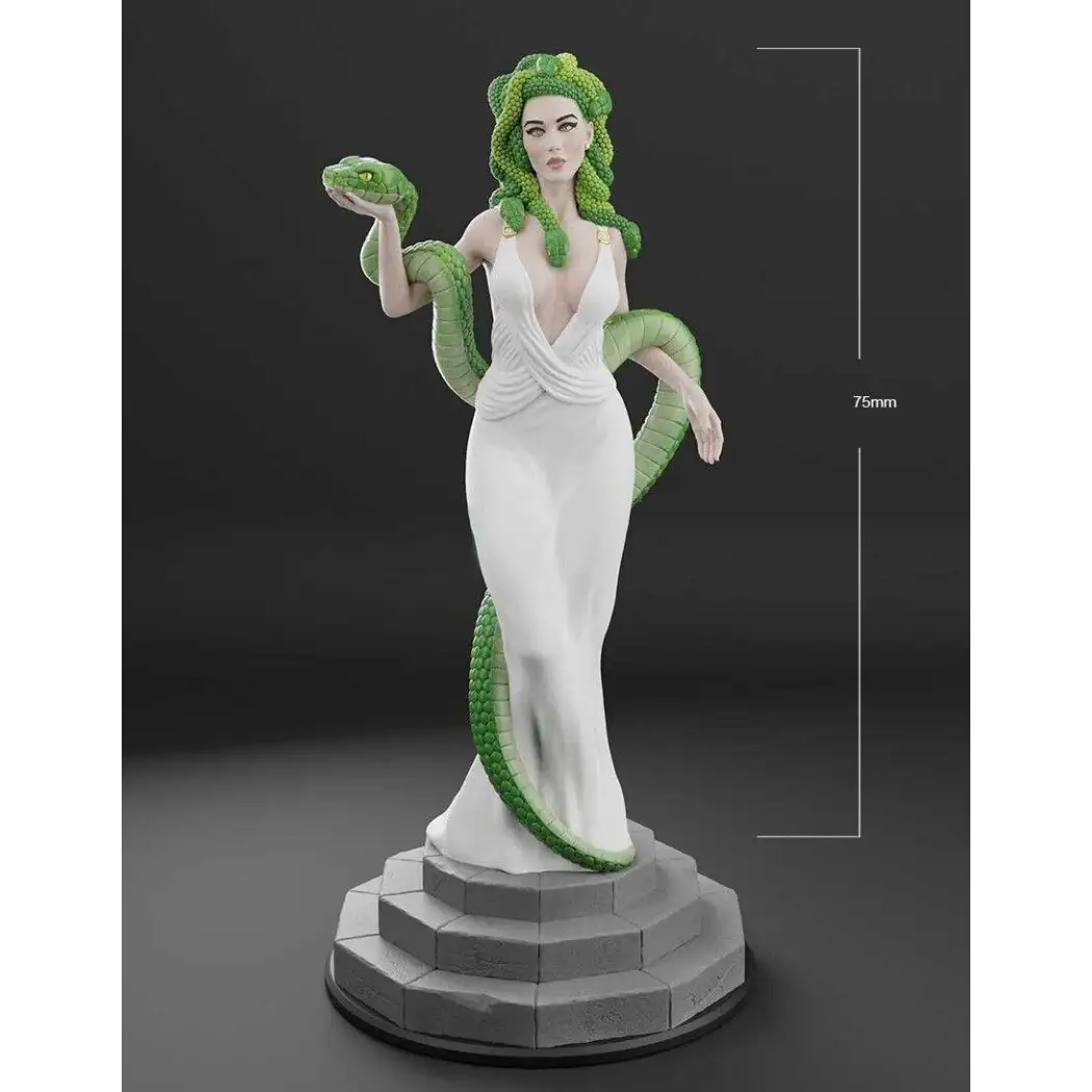 1/24 75mm 3D Print Model Kit Beautiful Girl Snake Medusa Unpainted - Model-Fan-Store