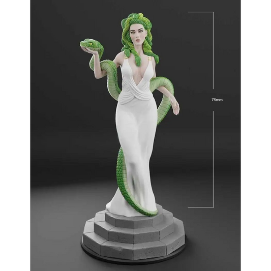 1/24 75mm 3D Print Model Kit Beautiful Girl Snake Medusa Unpainted - Model-Fan-Store