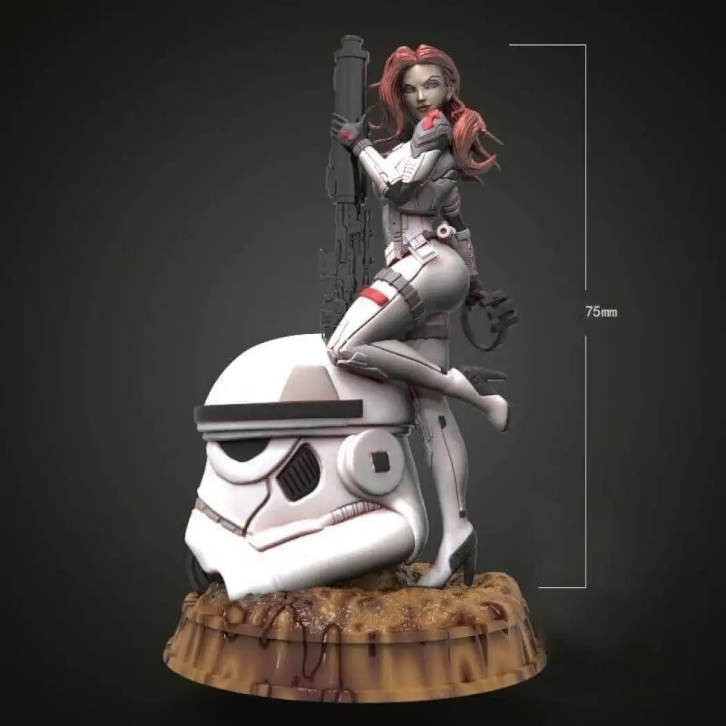 1/24 75mm 3D Print Model Kit Beautiful Girl Star Wars Stormtrooper Unpainted - Model-Fan-Store