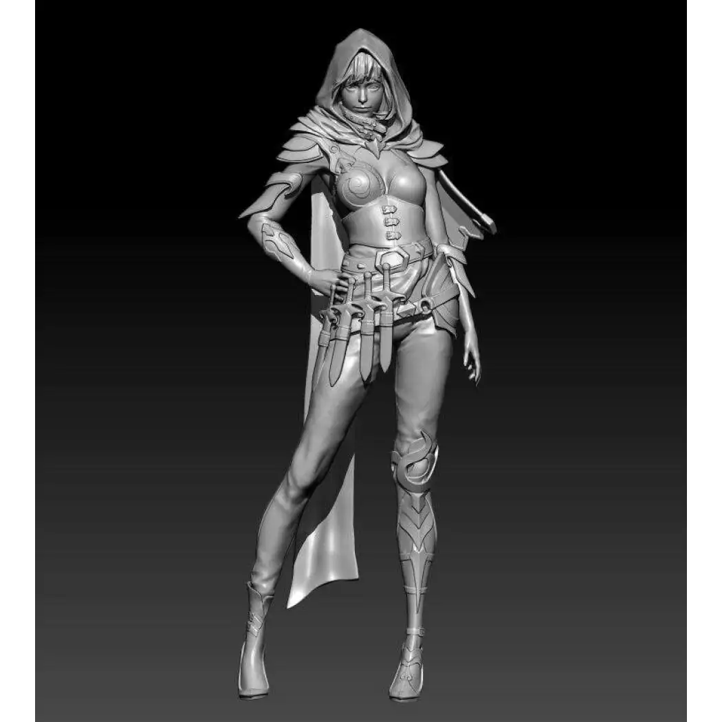 1/24 75mm 3D Print Model Kit Beautiful Girl Warrior Robber Fantasy Unpainted - Model-Fan-Store