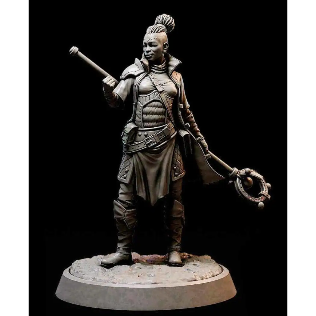 1/24 75mm 3D Print Model Kit Beautiful Girl Warrior Staff Master Unpainted - Model-Fan-Store