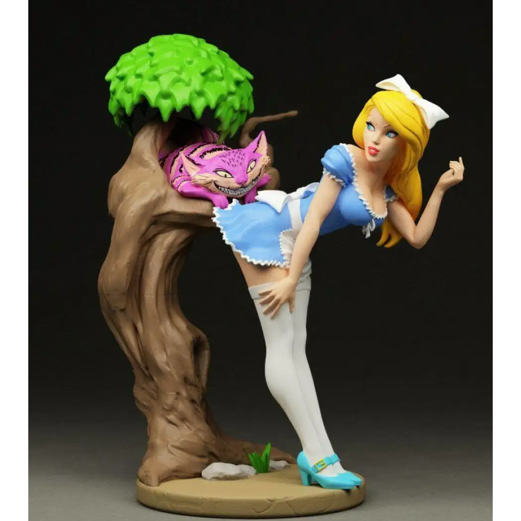 1/24 75mm 3D Print Model Kit Beautiful Girl Woman Alice and the Cat Unpainted - Model-Fan-Store