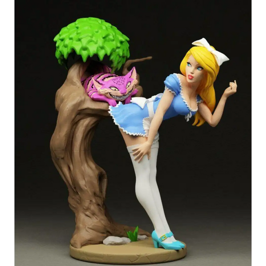 1/24 75mm 3D Print Model Kit Beautiful Girl Woman Alice and the Cat Unpainted - Model-Fan-Store