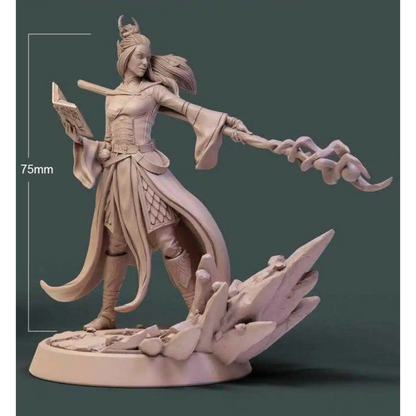 1/24 75mm 3D Print Model Kit Beautiful Girl Woman Sorceress Druid Unpainted - Model-Fan-Store