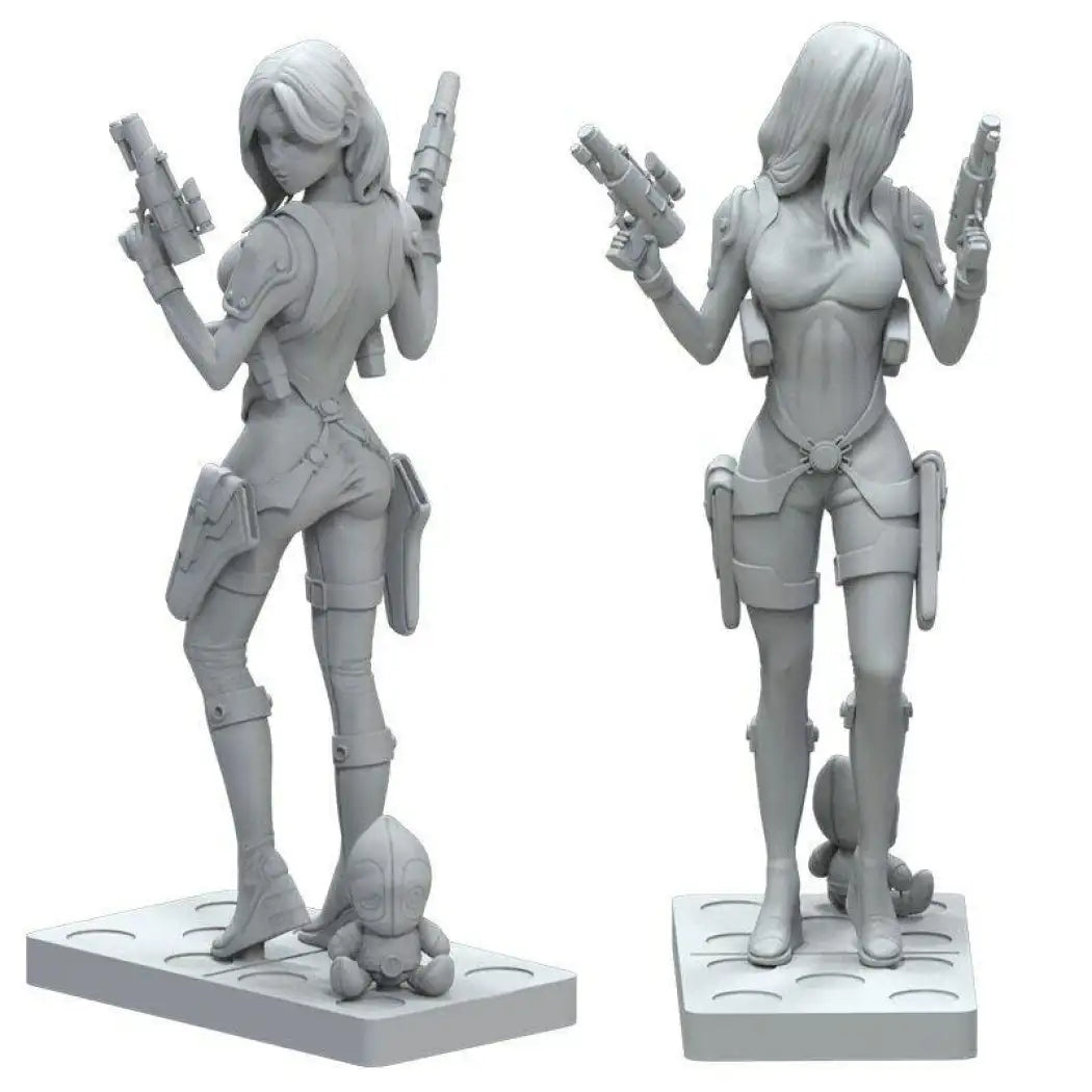 1/24 75mm 3D Print Model Kit Beautiful Girl Woman Spy Agent Unpainted - Model-Fan-Store