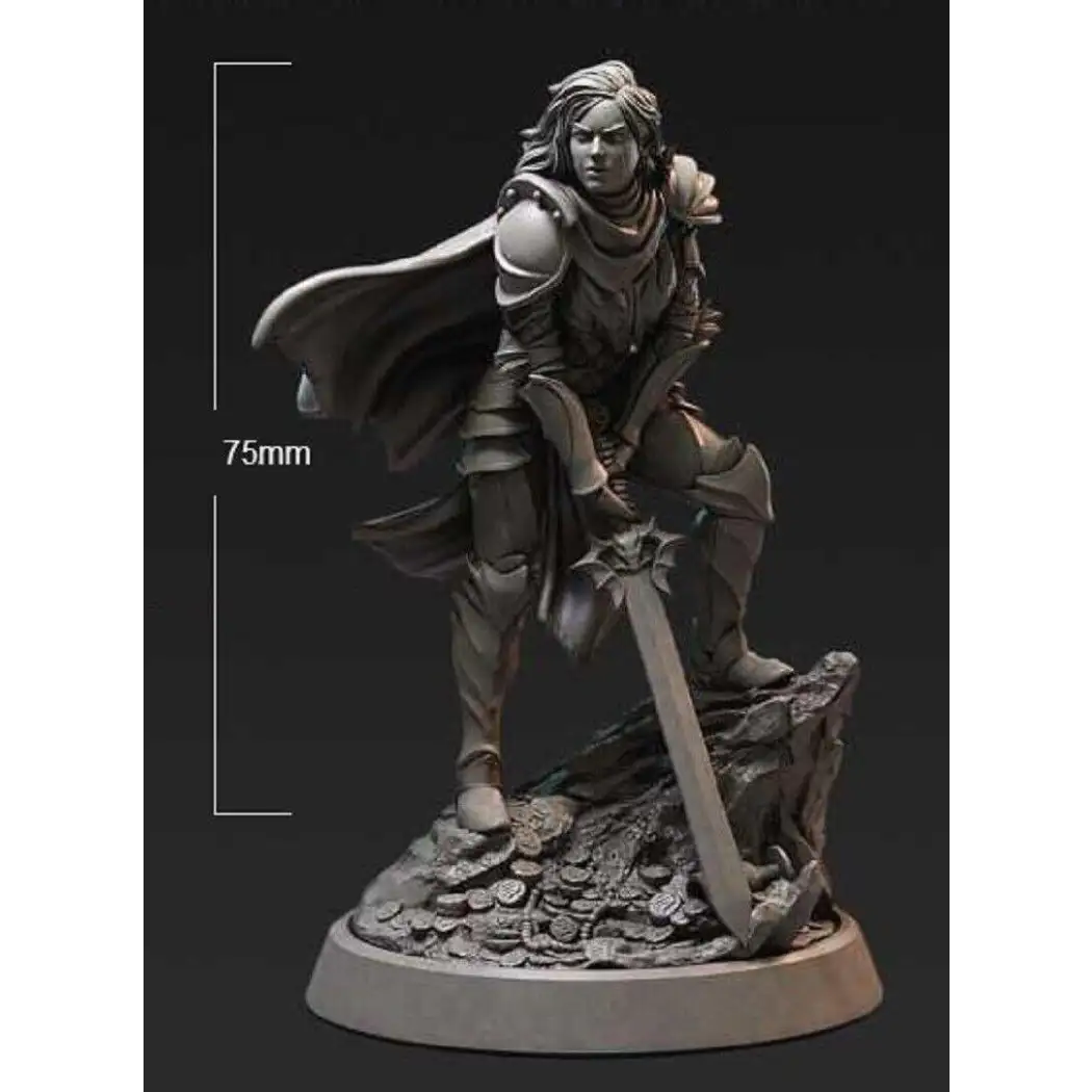 1/24 75mm 3D Print Model Kit Beautiful Girl Woman Warrior Knight Unpainted - Model-Fan-Store