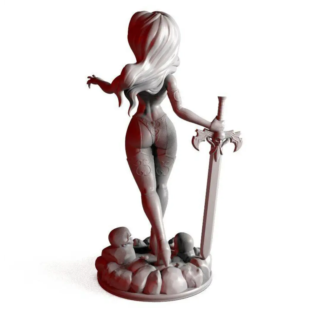 1/24 75mm 3D Print Model Kit Beautiful Girl Woman Warrior Vampire Unpainted - Model-Fan-Store