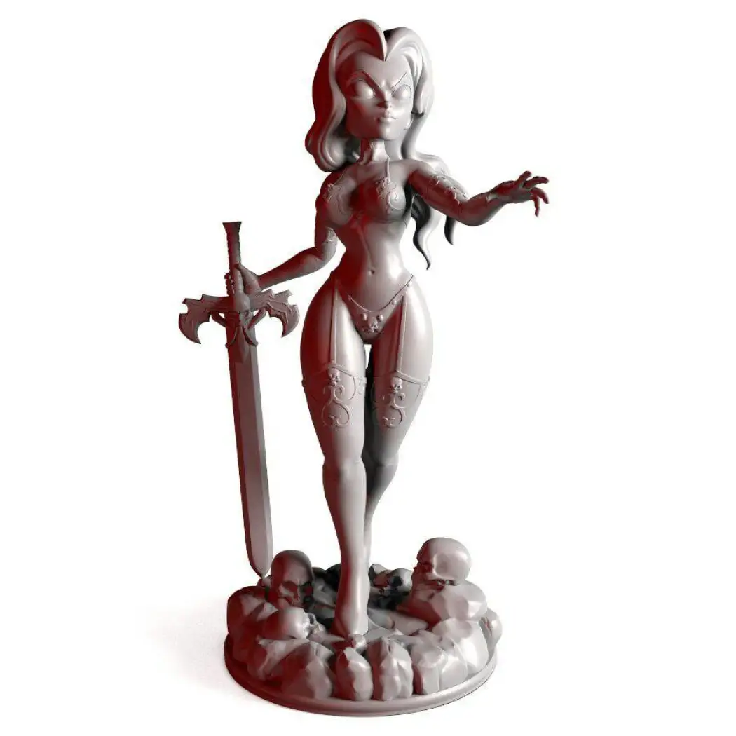 1/24 75mm 3D Print Model Kit Beautiful Girl Woman Warrior Vampire Unpainted - Model-Fan-Store