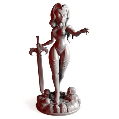 1/24 75mm 3D Print Model Kit Beautiful Girl Woman Warrior Vampire Unpainted - Model-Fan-Store