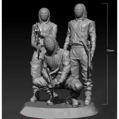 1/24 75mm 3D Print Model Kit Game Squid Gamers Servants Movie Unpainted - Model-Fan-Store