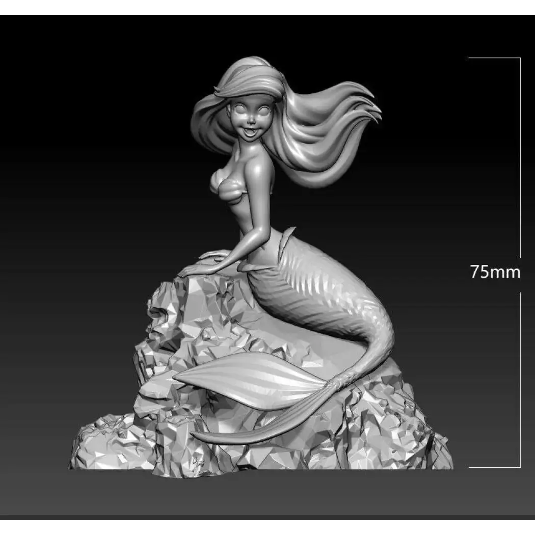 1/24 75mm 3D Print Model Kit Girl The Little Mermaid Unpainted - Model-Fan-Store