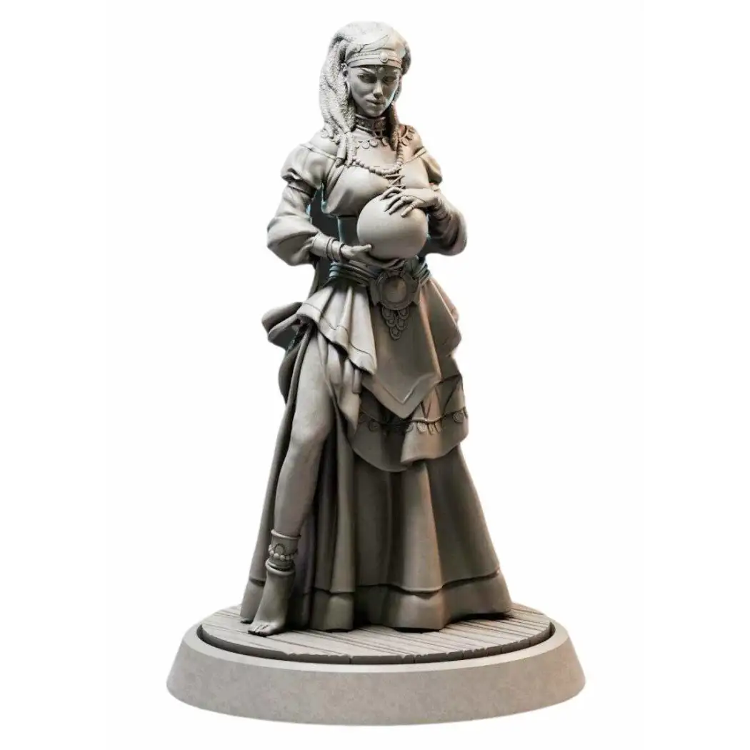 1/24 75mm 3D Print Model Kit Girl Woman Fortune Teller Unpainted - Model-Fan-Store