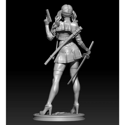 1/24 75mm 3D Print Model Kit Modern Beautiful Girl Shooter Fantasy Unpainted - Model-Fan-Store