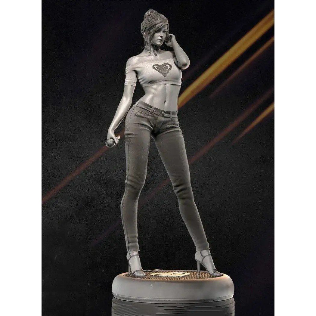 1/24 75mm 3D Print Model Kit Modern Beautiful Girl Singer Unpainted - Model-Fan-Store