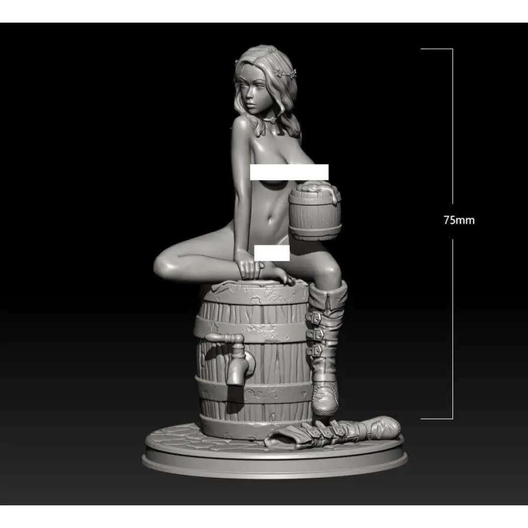 1/24 75mm 3D Print Model Kit Modern Nudes Beautiful Girl Barman Fantasy Unpainted XXX - Model-Fan-Store