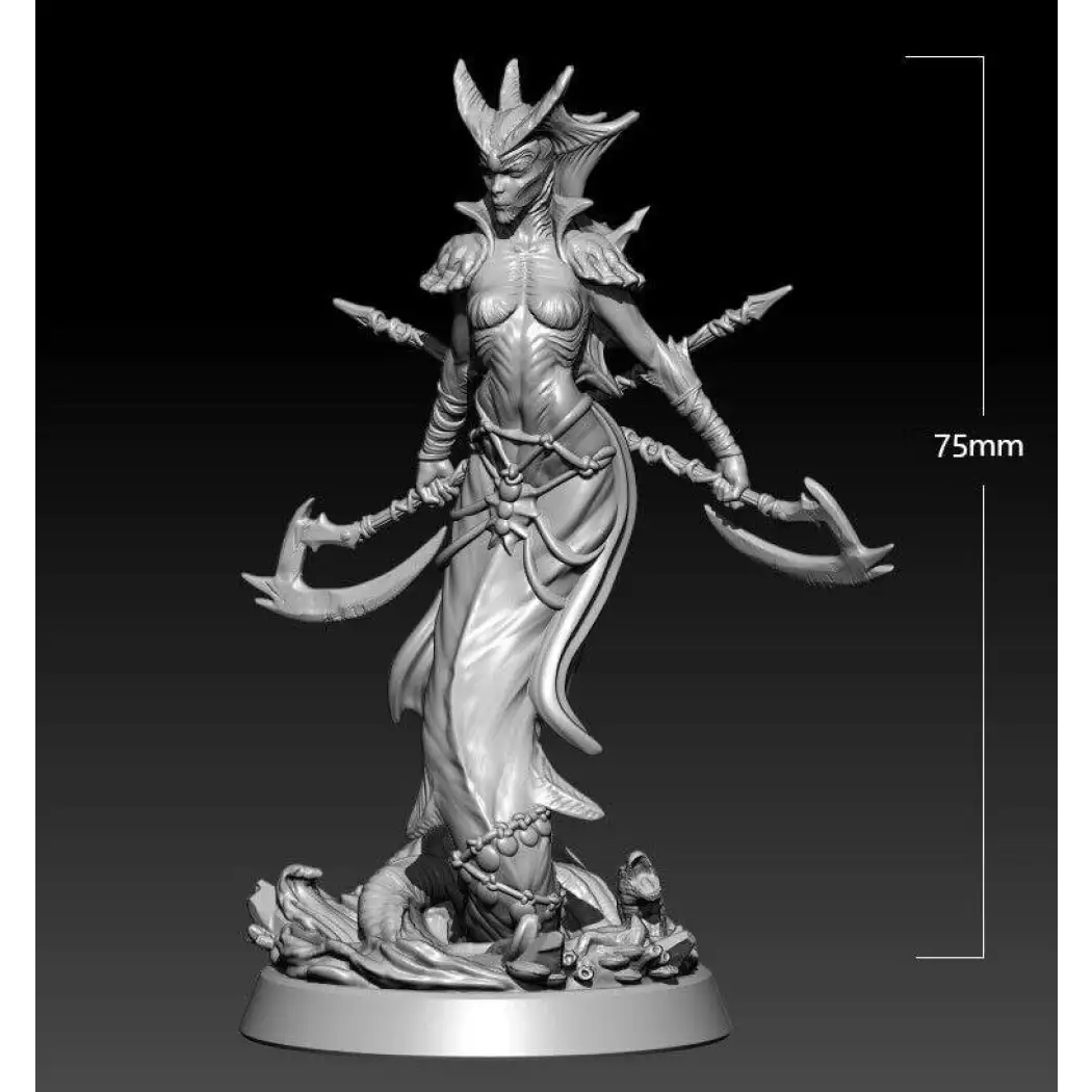 1/24 75mm 3D Print Model Kit Naga Girl Warrior Warcraft Unpainted - Model-Fan-Store