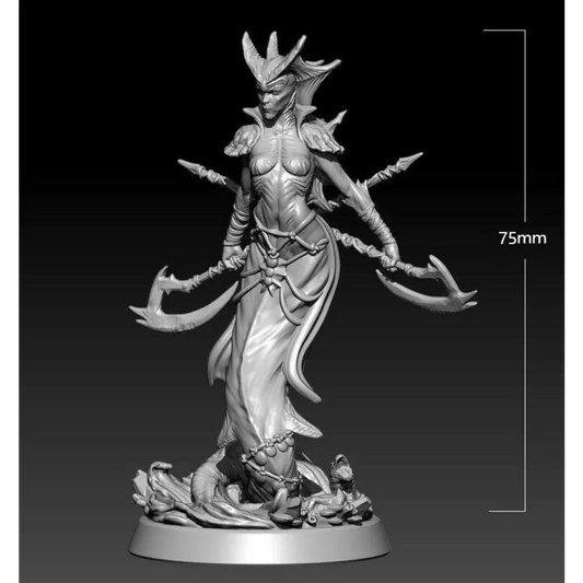 1/24 75mm 3D Print Model Kit Naga Girl Warrior Warcraft Unpainted - Model-Fan-Store
