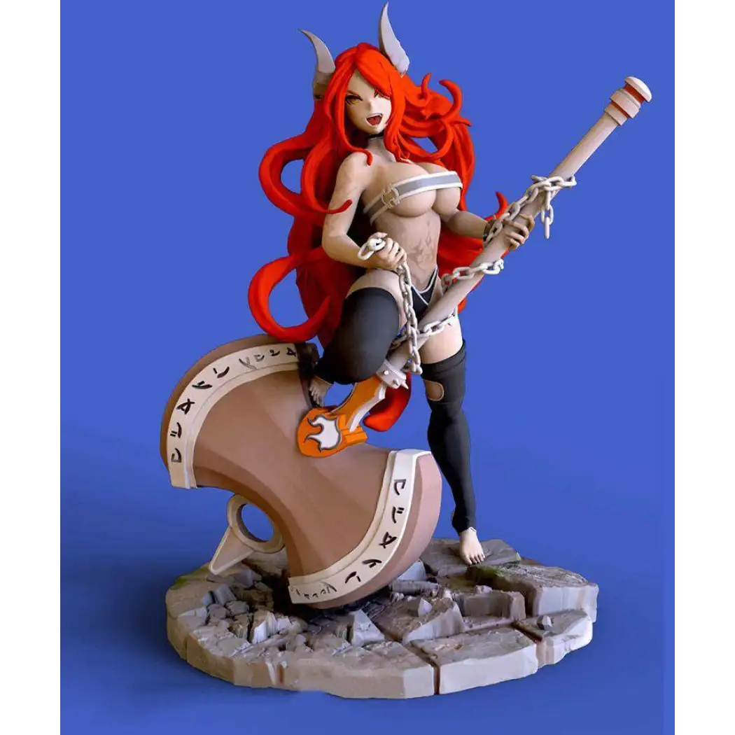 1/24 75mm 3D Print Model Kit Nudes Beautiful Girl Woman Devil Unpainted - Model-Fan-Store