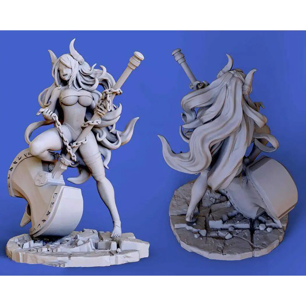 1/24 75mm 3D Print Model Kit Nudes Beautiful Girl Woman Devil Unpainted - Model-Fan-Store