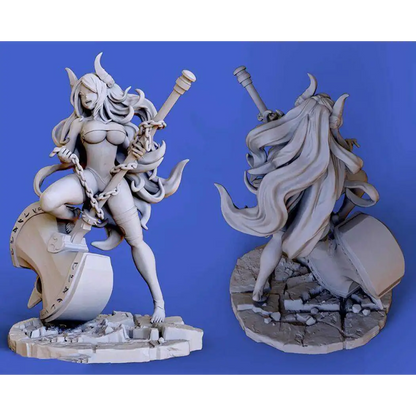 1/24 75mm 3D Print Model Kit Nudes Beautiful Girl Woman Devil Unpainted - Model-Fan-Store