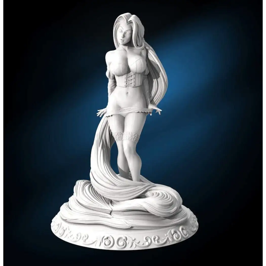 1/24 75mm 3D Print Model Kit Nudes Beautiful Girl Woman Rapunzel Unpainted - Model-Fan-Store