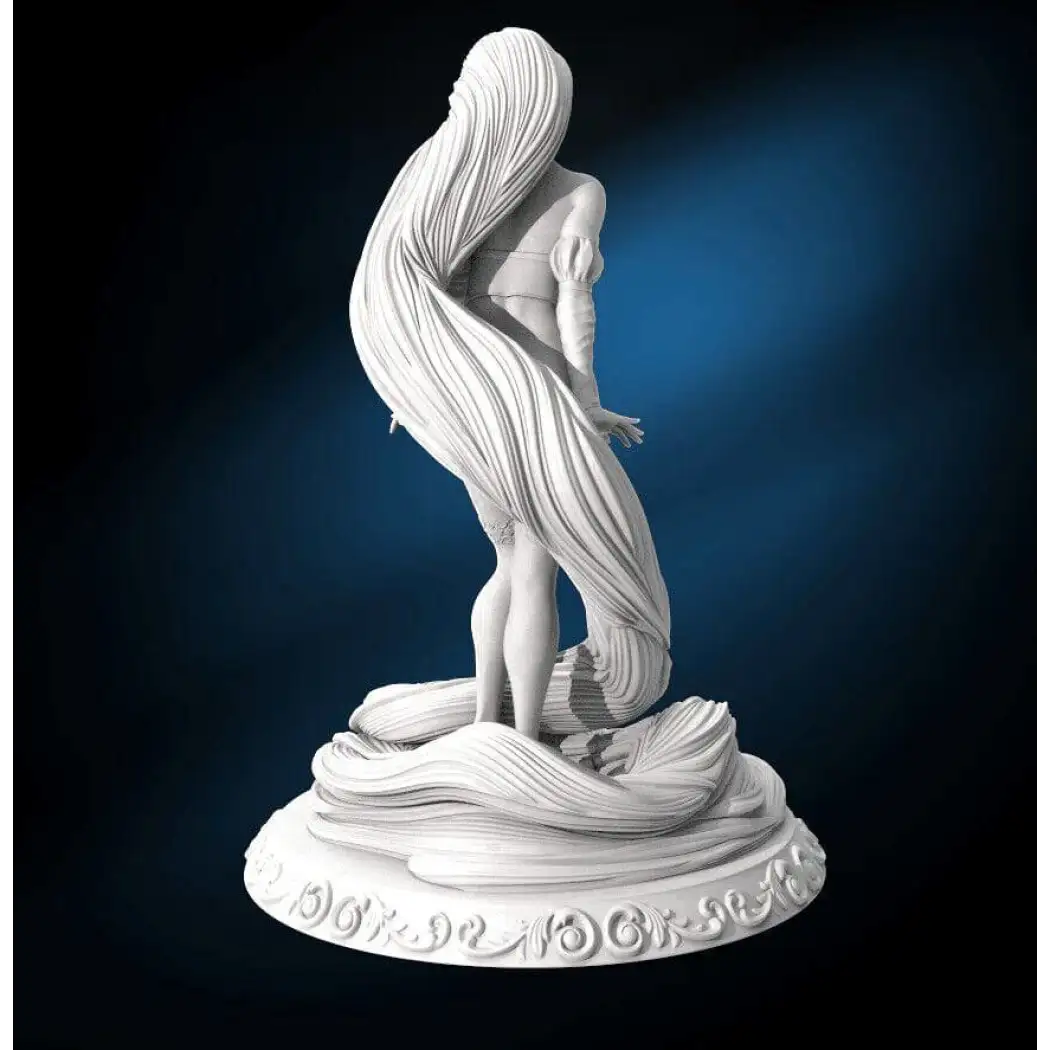 1/24 75mm 3D Print Model Kit Nudes Beautiful Girl Woman Rapunzel Unpainted - Model-Fan-Store
