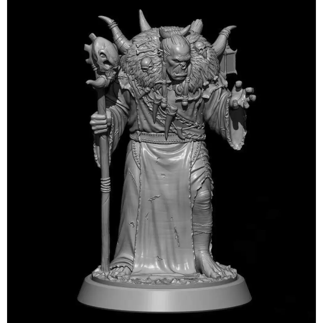 1/24 75mm 3D Print Model Kit Orc Necromancer Shaman Warcraft Unpainted - Model-Fan-Store