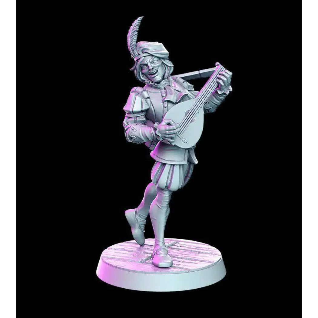 1/24 75mm 3D Print Model Kit Royal Jester Musician Unpainted - Model-Fan-Store