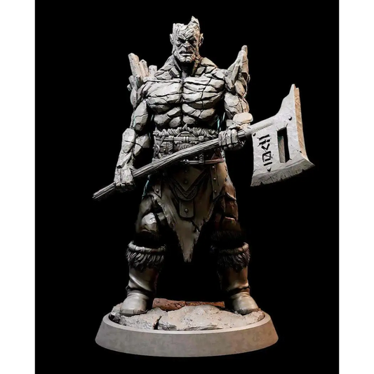 1/24 75mm 3D Print Model Kit Stone Golem Warrior Barbarian Unpainted - Model-Fan-Store