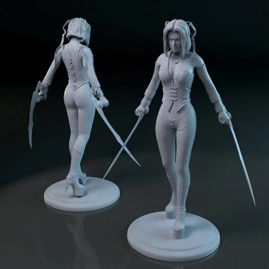 1/24 75mm 3D Print Model Kit Warrior Beautiful Girl Fantasy Unpainted - Model-Fan-Store