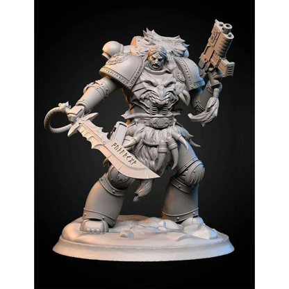 1/24 75mm 3D Print Model Kit Warrior Leader 40K Fantasy Unpainted - Model-Fan-Store