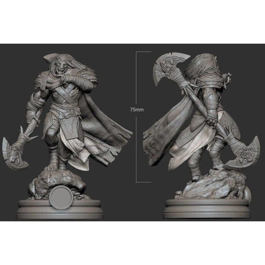 1/24 75mm 3D Print Model Kit Warrior Lion King Unpainted - Model-Fan-Store