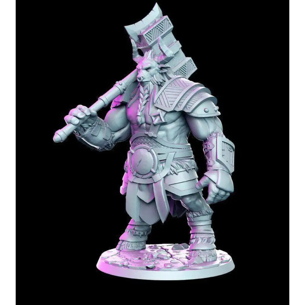 1/24 75mm 3D Print Model Kit Warrior Tauren Warcraft Unpainted - Model-Fan-Store