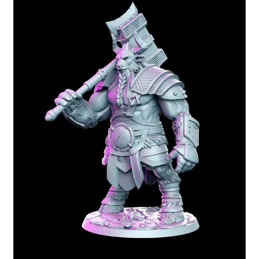 1/24 75mm 3D Print Model Kit Warrior Tauren Warcraft Unpainted - Model-Fan-Store