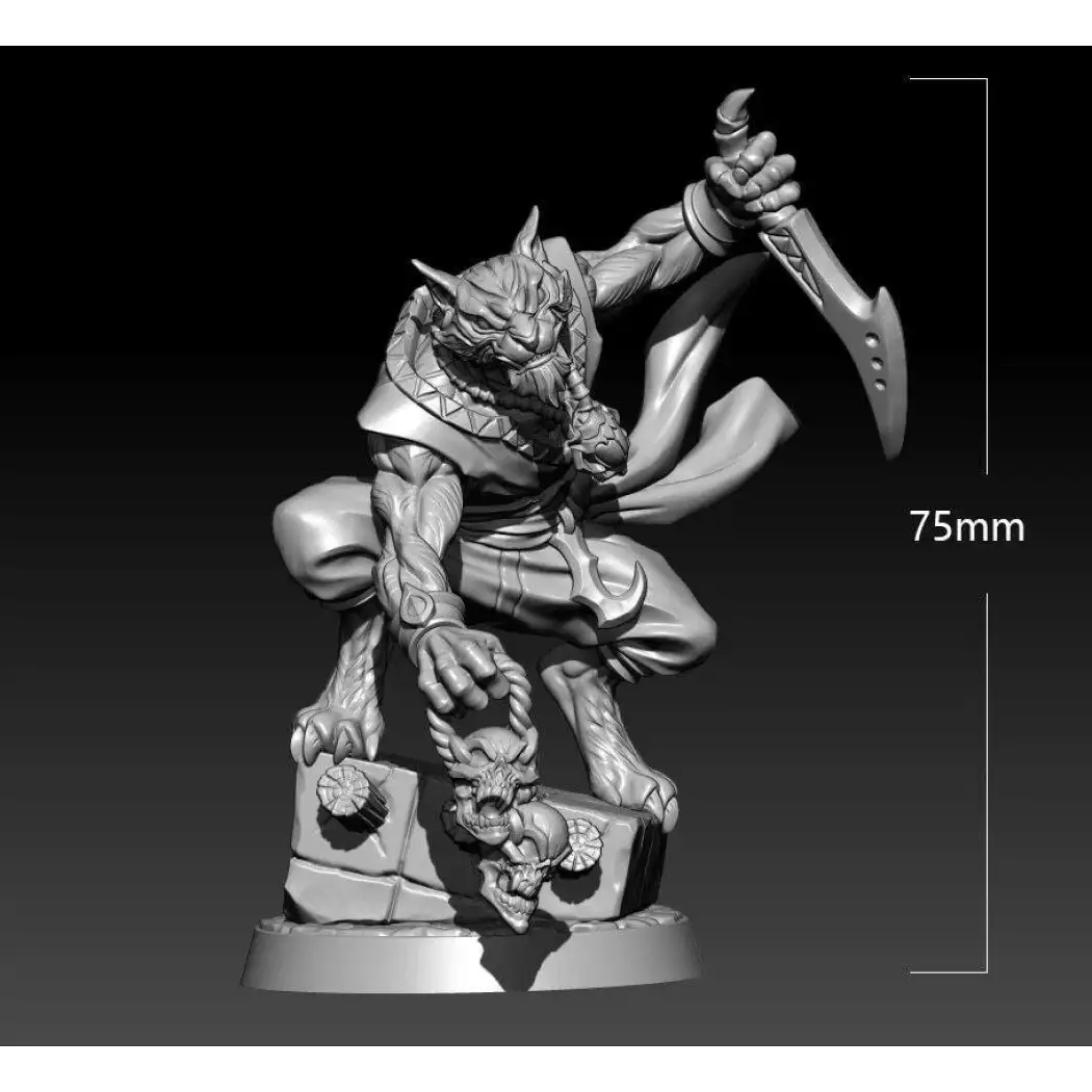 1/24 75mm 3D Print Model Kit Warrior Tiger Master Fairy Tales Unpainted - Model-Fan-Store