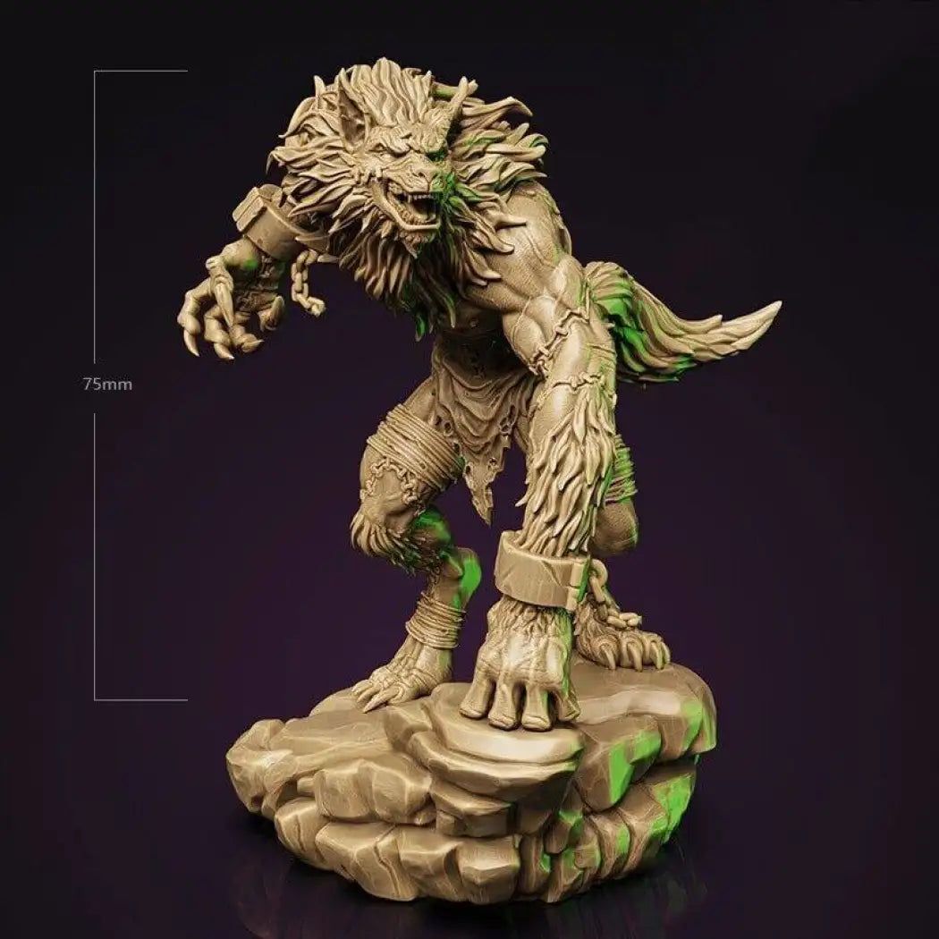 1/24 75mm 3D Print Model Kit Werewolf Warrior Warcraft Unpainted - Model-Fan-Store