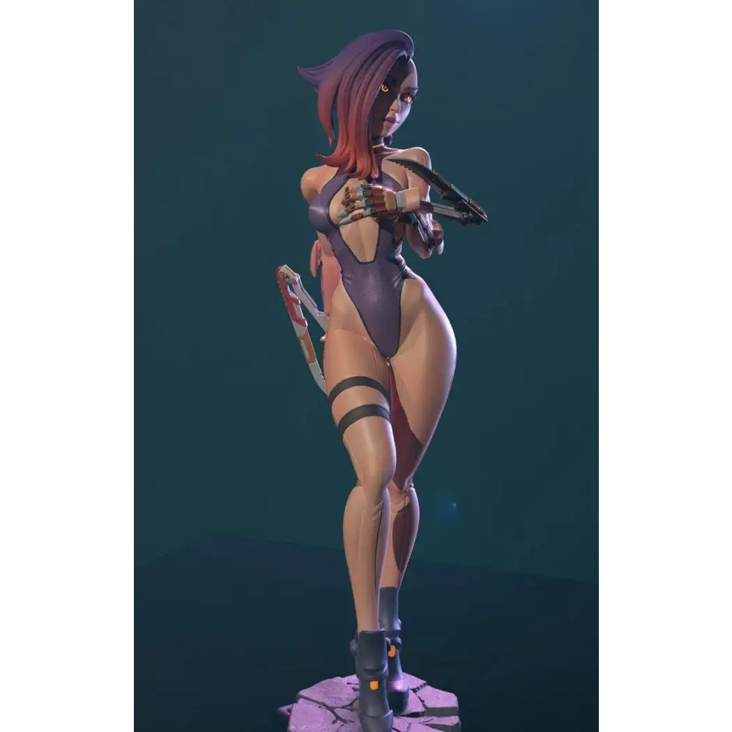 1/24 75mm 3D Print Resin Cyberpunk Model Kit Beautiful Girl Woman Unpainted - Model-Fan-Store