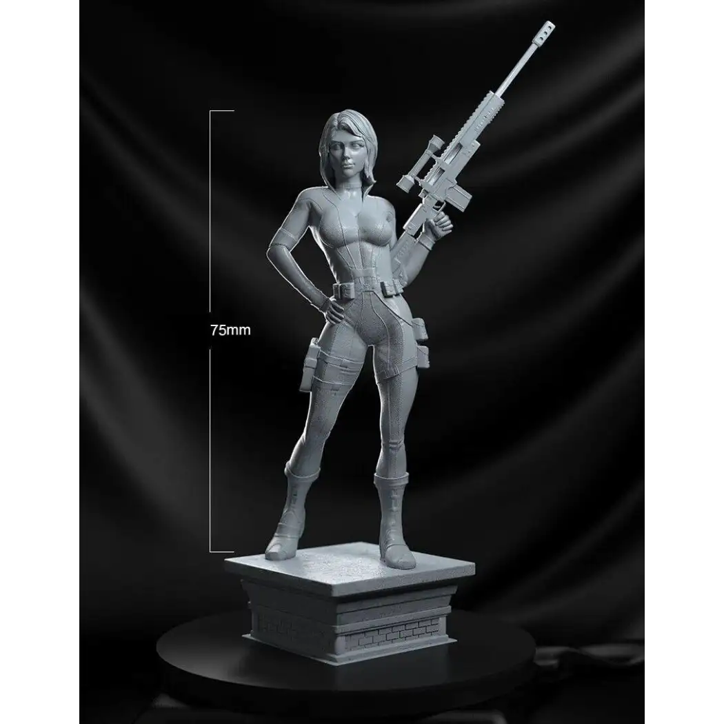 1/24 75mm 3D Print Superhero Model Kit Black Widow Beautiful Girl Unpainted - Model-Fan-Store