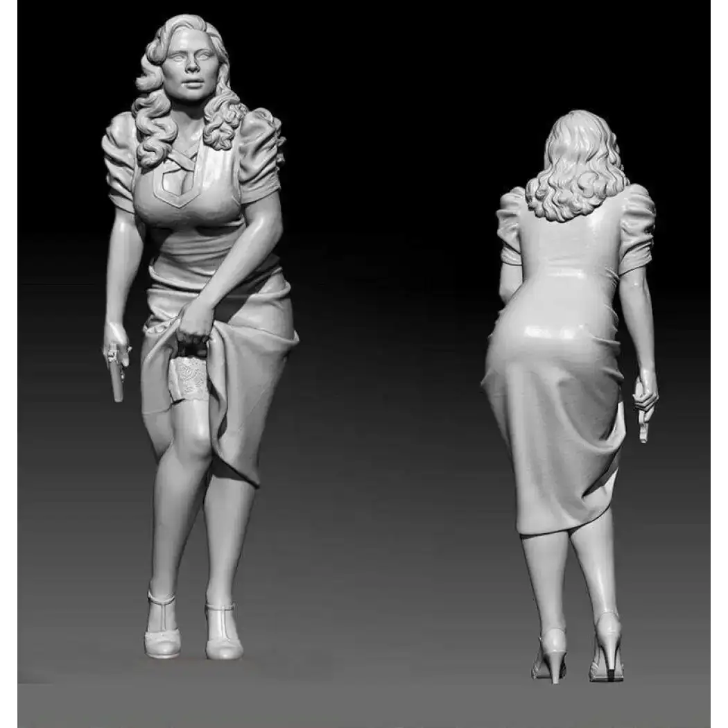 1/24 75mm 3D Print Superhero Model Kit Peggy Carter Beautiful Girl Unpainted XXX - Model-Fan-Store