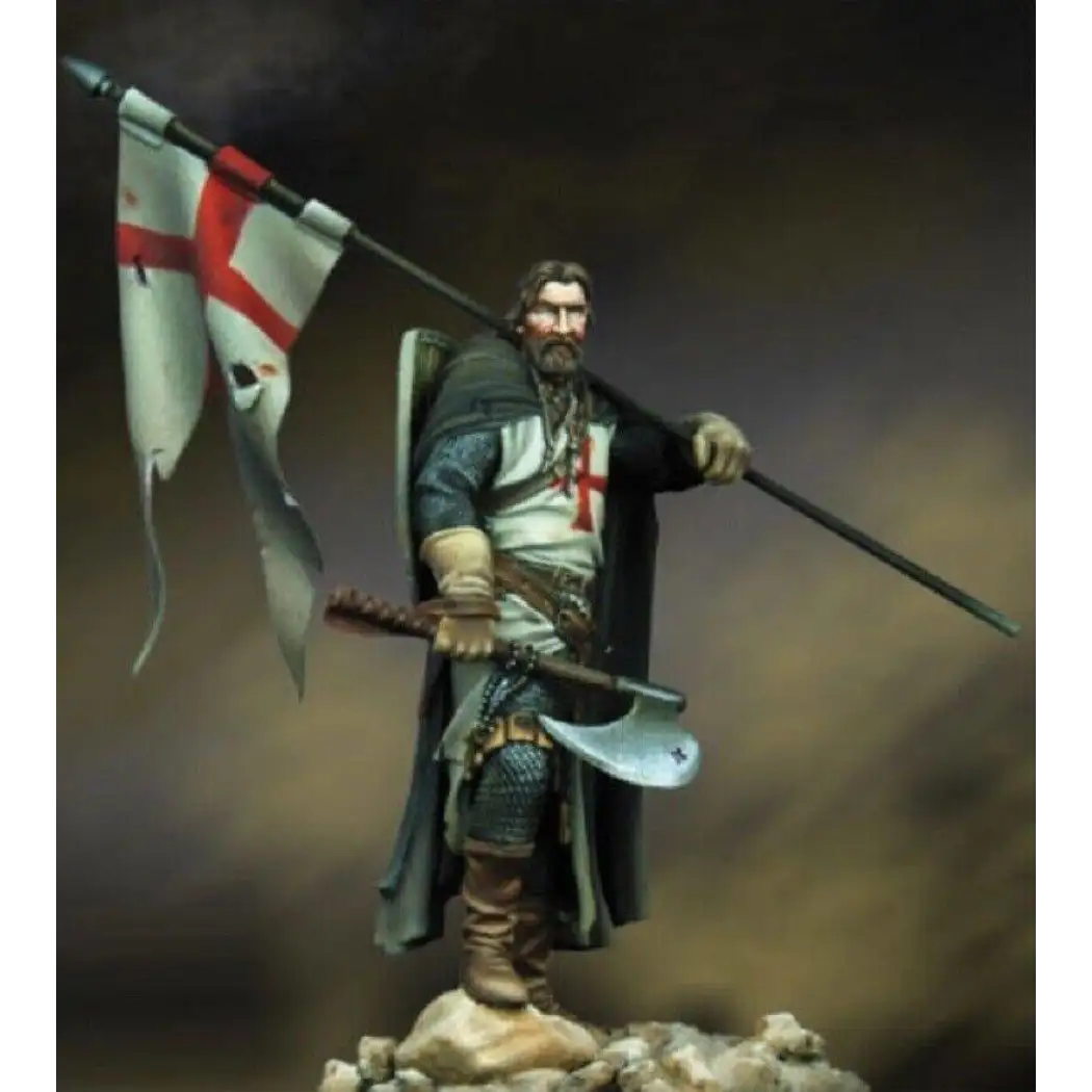 1/24 75mm Resin Casting Model Kit Knight Crusader Standard Bearer Unpainted - Model-Fan-Store